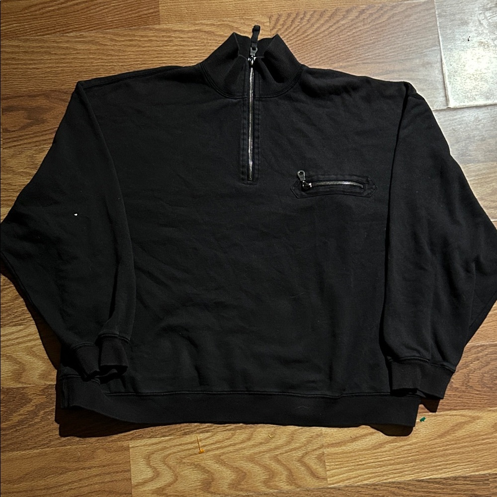 Men's Classic Black Zip-Up Sweater